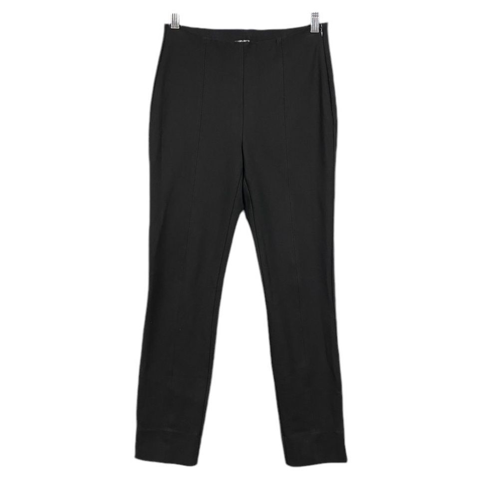 Quince Ultra-Stretch Ponte Pintuck Ankle Pants Womens Size Small Black